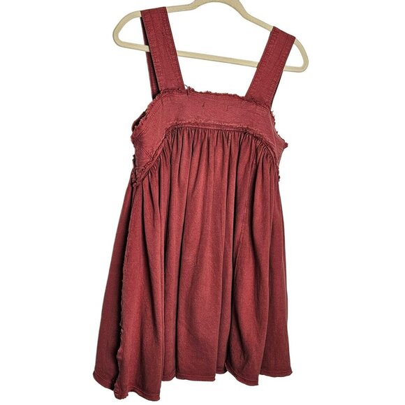We The Free Pepole Womens Red Cotton Sleeveless Top Babydoll Oversized Boho S - Picture 2 of 8
